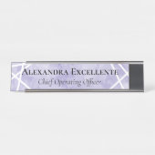 Paarse Waterverf geometrische moderne aangepaste v Bureau Naambordje (Voorkant)