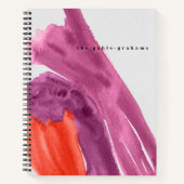 Paarse Waterverf gepersonaliseerd tijdschrift Notitieboek (Voorkant)