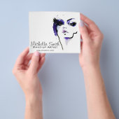 Paarse waterverf gezicht make-up artiest brandmerk flyer (Hand)