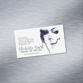 Paarse waterverf gezicht make-up artiest brandmerk magnetisch visitekaartje (Voorbeeld)