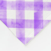 Paarse Waterverf Gingham Plaid Geruite naam Fleece Deken (Hoek)