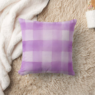 Paarse Waterverf Gingham Plaid Sierkussen