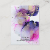 Paarse Waterverf Gold Earring Display Kaart Visitekaartje (Achterkant)