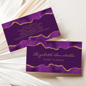 Paarse Waterverf Gold Foil Luxury Visitekaartje