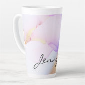 Paarse Waterverf Gold Luxury Persoonlijke naam Latte Mok (Linkerhoek)