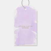 Paarse Waterverf Gold Vrijgezellenfeest Favor Tag Cadeaulabel (Achterkant)