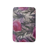 Paarse waterverf gotisch bloemmotief badmat (Voorkant Verticaal)