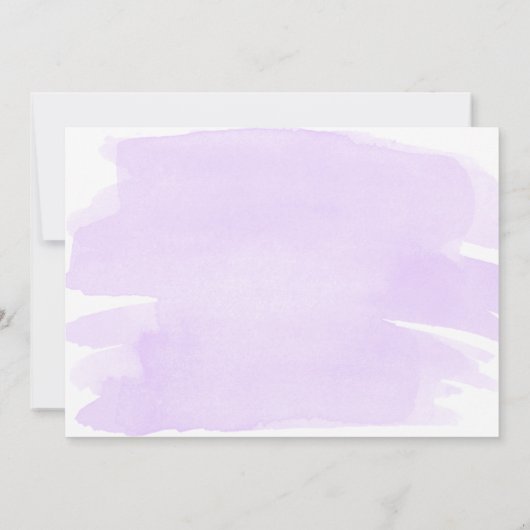 Paarse Waterverf Goud Dames Lunch Kaart (Achterkant)