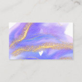 Paarse waterverf gouden glitter orde dank u visitekaartje (Achterkant)