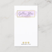 Paarse Waterverf & Gouden Oorbel Sieraden Display Visitekaartje (Voorkant)