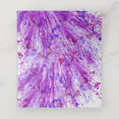 Paarse waterverf gras splash bruiloft plaats kaart plaatskaartje (Binnenkant ongevouwen)