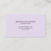 Paarse Waterverf Hallo Typografie Visitekaartje (Achterkant)