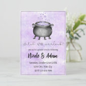 Paarse Waterverf Halloween Genderonthulling Kaart (Staand voorkant)