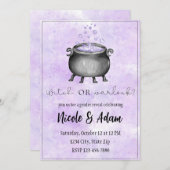 Paarse Waterverf Halloween Genderonthulling Kaart (Voorkant / Achterkant)