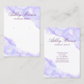 Paarse Waterverf Handgemaakte Sieraden Oorbel Disp Visitekaartje (Voorkant / Achterkant)