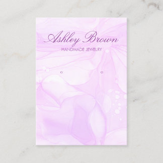 Paarse Waterverf Handgemaakte Sieraden Oorbel Disp Visitekaartje