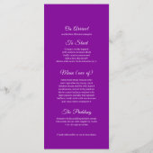 Paarse waterverf harige voorraad bloemen bruiloft  menu (Achterkant)