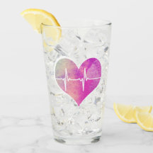 Paarse Waterverf Hart EKG