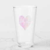 Paarse Waterverf Heart EKG Glas (Achterkant)