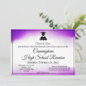 Paarse Waterverf High School Class Reunion Kaart (Staand voorkant)