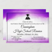 Paarse Waterverf High School Class Reunion Kaart (Voorkant / Achterkant)