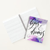 Paarse Waterverf - Hoop en dromen - Naam Notitieboek (Binnen)