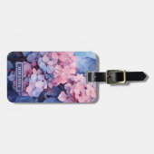  Paarse Waterverf Hydrangea Naam Sjabloon Bagagelabel (Voorkant horizontaal)