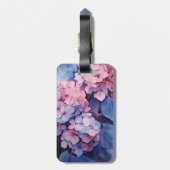  Paarse Waterverf Hydrangea Naam Sjabloon Bagagelabel (Achterkant verticaal)
