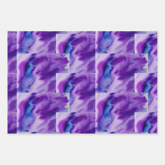 Paarse Waterverf Inpakpapier Vel (Voorkant 2)