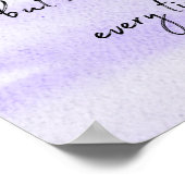 Paarse Waterverf Inspirerend Quote Poster (Hoek)