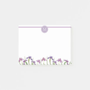 Paarse Waterverf Iris 4 x 3 inch Botanische monogr Post-it® Notes
