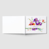 Paarse waterverf Iris gepersonaliseerd Gastenboek (Volledig)