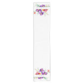 Paarse waterverf Iris gepersonaliseerd Korte Tafelloper (Voorkant)