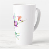 Paarse waterverf Iris gepersonaliseerd Latte Mok (Rechterhoek)
