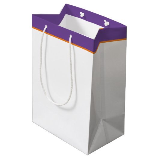 Paarse waterverf Iris gepersonaliseerd Medium Cadeauzakje (Achterkant Gekanteld)