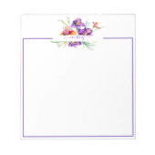 Paarse waterverf Iris gepersonaliseerd Notitieblok (Voorkant)