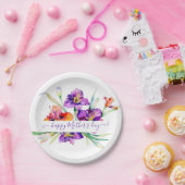 Paarse waterverf Iris gepersonaliseerd Papieren Bordje