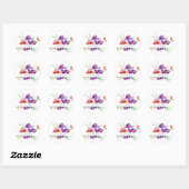 Paarse waterverf Iris gepersonaliseerd Ronde Sticker (Vel)