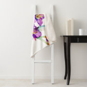 Paarse waterverf Iris gepersonaliseerd Sherpa Deken (In situ)