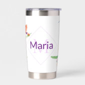 Paarse waterverf Iris gepersonaliseerde koffie Mok Geïsoleerde Drinkbeker (Links)