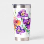 Paarse waterverf Iris gepersonaliseerde koffie Mok Geïsoleerde Drinkbeker (Rechts)