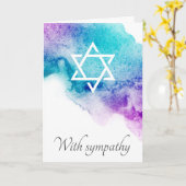 Paarse waterverf Joodse condoleanskaart Kaart (Gele Bloem)