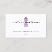 Paarse Waterverf Jurk Mannequin Mode Boutique Visitekaartje (Voorkant)