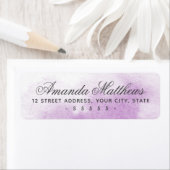 Paarse waterverf kalligrafie scriptadres etiket (Insitu)