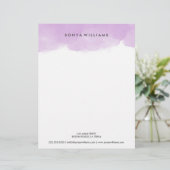 Paarse Waterverf Kantoor Letterhead Briefhoofd (Staand voorkant)