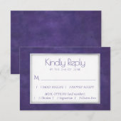 Paarse Waterverf | Keuze uit Royal Violet Lijst Me RSVP Kaartje (Voorkant / Achterkant)