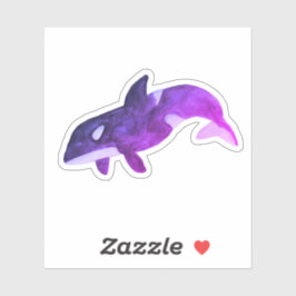 Paarse Waterverf Killer Whale Orca Sticker