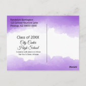 Paarse Waterverf klassenreünie sparen de datum Briefkaart (Achterkant)