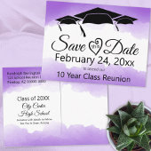 Paarse Waterverf klassenreünie sparen de datum Briefkaart