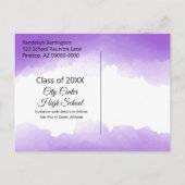 Paarse Waterverf klassenreünie sparen de datum Briefkaart (Achterkant)